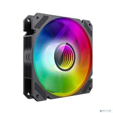 Кулер для корпуса ПК/ Gamemax FN-12Rainbow-C9-Infinity, 12CM ARGB Rainbow Infinity, frame with reflective design, 3pin+4Pin connector