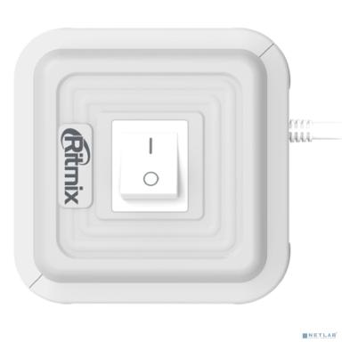 RITMIX RM-2124 White Сетевой фильтр с кнопкой питания {16А, 12 розеток, 4 выхода USB Type А 5 В, 3,1 А, 2 м } {80003362}