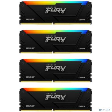 Kingston 64GB 3600MT/s DDR4 CL18 DIMM (Kit of 4) FURY Beast RGB KF436C18BB2AK4/64