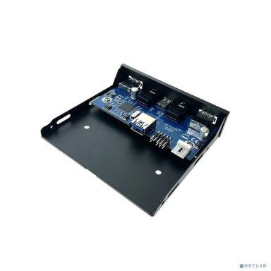 Espada Планка на переднюю панель USB-A х 2, USB-Сх1 3.2 Gen 1 5Gbps, audio jack 3.5мм х 2 микрофон и наушники, Eu5335c / USB3.0 лицевая в отсек 3,5’ (45864)