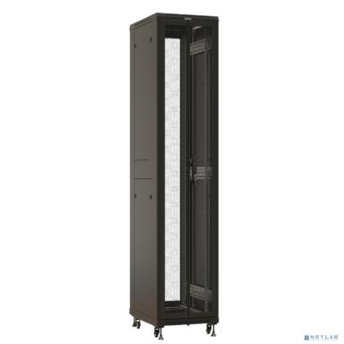 Шкаф серверный Hyperline (TTBR-4261-DD-RAL9004) напольный 42U 600x1000мм пер.дв.перфор. задн.дв.перфор. 2 бок.пан. направл.под закл.гайки 800кг черный 910мм 2055мм IP20 сталь
