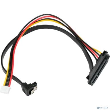 Cablexpert Кабель Combo SATA  XH2.54 4pin+Sata угловой / Sata 7+15pin, медь, 30см, пакет (CC-XH2.54-SATAL-30CM)