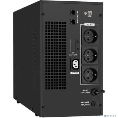 Exegate EX295984RUS ИБП (инвертор, синус, для котла) ExeGate SineTower SN-3000.LCD.AVR.3SH.1C13.RJ.USB <3000VA/2400W, чистая синусоида, LCD дисплей, AVR, 3*Schuko+1*C13, RJ45/11, USB, линейно-интеракт
