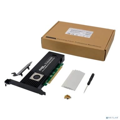 ORIENT C304E4, Переходник PCI-Ex8/x16->4 x M.2 M-key NVMe SSD, тип 2230/2242/2260/2280, ASMedia ASM2824, разъем доп.питания, 2 планки крепления в комплекте (31326) 
