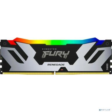 Модуль памяти Kingston 24GB DDR5 6400 FURY Renegade Silver/Black RGB XMP Non-ECC Unbuffered DIMM (Single Module) 1RX8 32-39-39 1.4V 288-pin 24Gbit