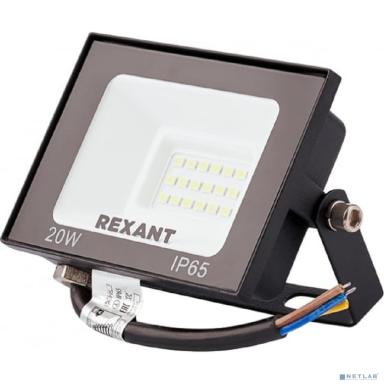 Rexant 605-029 Прожектор светодиодный СДО 20Вт 1600Лм 4000K нейтральный свет, черный корпус 