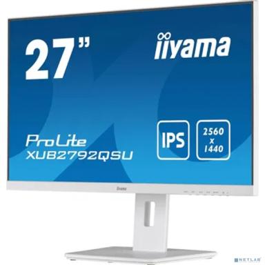 LCD IIYAMA 27" XUB2792QSU-W5 белый {IPS 2560x1440 75Hz DVI HDMI DisplayPort USB M/M HAS Pivot}