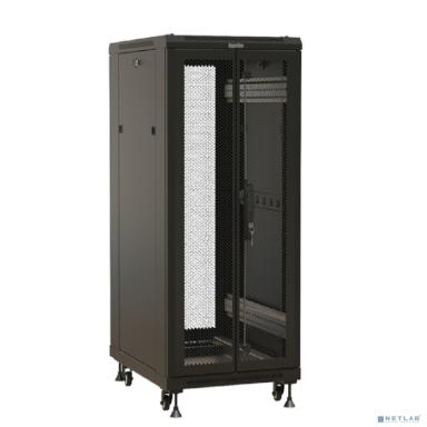 Шкаф коммутационный Hyperline TTBR-1866-DD-RAL9004 напольный,  перфорированная двустворчатая передняя дверь,  18U,  600x988x600 мм