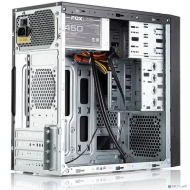 Foxline FL-733R-FZ450R-U32-NRP mATX case, black, w/PSU 450W 12cm, w/2xUSB2.0, w/2xUSB3.0, w/P-lock, w/E-lock, w/rear LED lighting button, w/pwr cord, w/o FAN