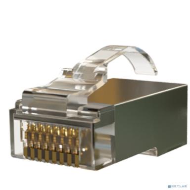 Коннектор Hyperline PLEZ-8P8C-UA-C6-SH-100 разъем легкой оконцовки RJ-45 (8P8C) под витую пару, язычек Arch, категория 6 (50 µ"/ 50 микродюймов), экра