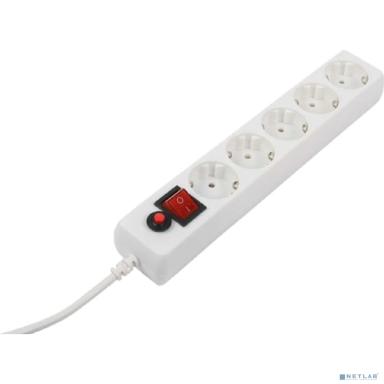 Fillum Сетевой фильтр FL-SP3-5-5M, 5 м.,белый, 2200 Вт., 5 розеток, упаковка- коробка {00-01057166}