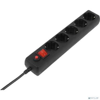 Filum Сетевой фильтр FL-SP3-5-5M-BL, 5 м., черный, 2200 Вт., 5 розеток, упаковка- коробка {00-01057162}