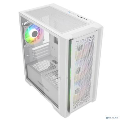 Powercase ByteFlow Micro White, Tempered Glass, 4х 120mm ARGB fans, ARGB HUB, белый, mATX  (CAMBFW-A4)
