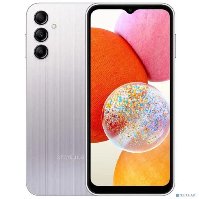 Смартфон Samsung SM-A145F Galaxy A14 64Gb 4Gb серебристый моноблок 3G 4G 2Sim 6.6" 1080x2408 Android 13 50Mpix 802.11 a/b/g/n/ac GPS GSM900/1800 GSM1900 TouchSc microSD max1024Gb