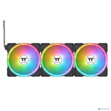 Кулер для компьютерного корпуса, Thermaltake, SWAFAN EX14 RGB PC Cooling Fan, 3 Fan Pack, CL-F168-PL14SW-A, ARGB 140мм вентилятор, 4 PIN PWM, 500-2000 об.мин, 81.6CFM, 38.8 dB(A), 140х140х25мм, Чёрный