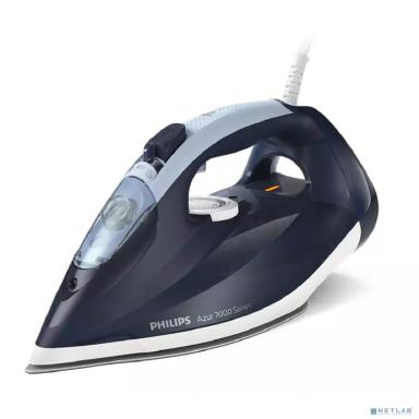 Утюг Philips/ Утюг Philips, мощность 2800 Вт, пароувлажнение, подача пара 50 г/мин, паровой удар 250 г/мин, емкость для воды 300 мл, вертикальное отпаривание, цвет синий/черный