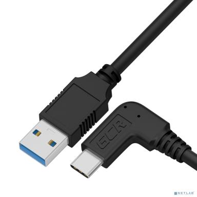 Cablexpert ККабель USB3.0 AM-угловой (налево)/Type-C, 3А, 36Вт, QC3.0, медь, двойн.экран, Pro, 0.5м, черный, пакет (CCP-USB3-AMACM-1M)