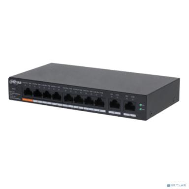 DAHUA DH-CS4010-8GT-60 8-портовый PoE коммутатор управляемый   L2, 8xRJ45 1Gb PoE, 2xRJ45 1Gb (uplink), суммарно 60Вт, коммутация 20 Гбит/с, MAC-таблица 8K, металл
