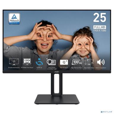 MSI PRO 24.5" MP251P Black {IPS 1920x1080 100Hz 4ms 178/178 300cd 1300:1 D-Sub HDMI 2x2W Pivot} [9S6-3PC29M-033]