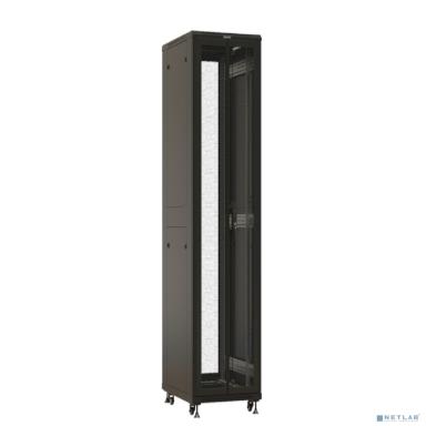 Шкаф Hyperline TTBR-4761-DD-RAL9004 Шкаф напольный 47U 2277x600х1000 мм (ВхШхГ), передняя и задняя распашные перфорированные двери (75%), ручка с замком, цвет черный (RAL 9004)(разобранный)