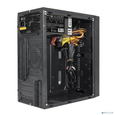 Exegate EX297471RUS Корпус Minitower ExeGate mEVO-9301-NPX400 (mATX, БП 400NPX с вент. 12см, с окном, 2*USB+1*USB3.0, HD аудио, черный, с RGB подсветкой)