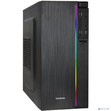 Exegate EX297474RUS Корпус Minitower ExeGate mEVO-9302-NPX400 (mATX, БП 400NPX с вент. 12см, 2*USB+1*USB3.0, HD аудио, черный, с RGB подсветкой)