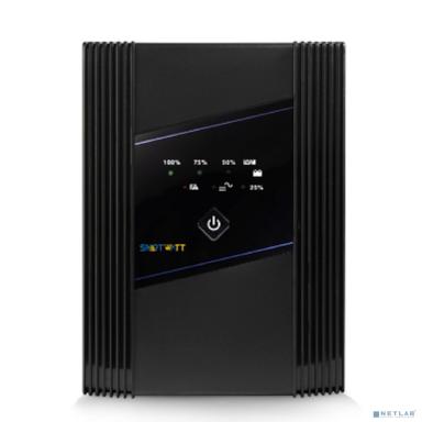 ИБП SMARTWATT UPS UNI 1000, линейно-интерактивный, мощность 1000/600 ВА/Вт, напольный, LED индикация, Shuko CEE7/4 - 2 шт. , IEC C13 - 3 шт., батарея 12В 7Ач 2шт., 148x315x198мм., 9кг., артикул 370302