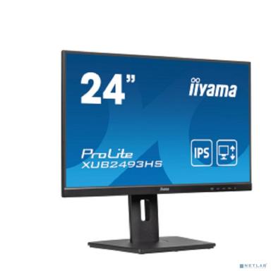 LCD IIYAMA 23.8" XUB2493HS-B6 {IPS 1920x1080 100Hz 4ms 178/178 250cd 1300:1 8bit(6bit+FRC) HDMI1.4 DisplayPort1.2 2x2W HAS Pivot VESA}