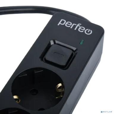 Perfeo сетевой фильтр "REAL  STREAM, 3,0м, 5 розеток, 16А, 3500 Вт, тройная защита, черный. [PF_E1507]