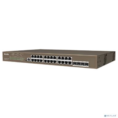 TENDA TEG5328P-24-410W Коммутатор L3 управляемый в стойку PoE  24-Ports 10/100/1000 Base-T + 4-Ports 1000 Base-X SFP (PoE бюджет 370W)