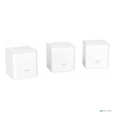 TENDA MW3(3-pack) Двухдиапазонная Wi-Fi Mesh система АС1200, до 300 Мбит/с на 2,4 ГГц + до 867 Мбит/с на 5 ГГц, LAN 2x10/100 Мбит/с, 2 встроенные антенны