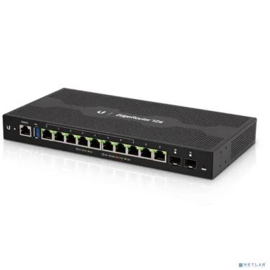 UBIQUITI ER-12P Маршрутизатор 4 ядра (1 ГГц), 10х 1G RJ45, 2х SFP, раздача PoE 52 Вт