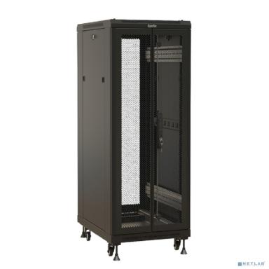 Шкаф коммутационный Hyperline (TTBR-1868-DD-RAL9004) напольный 18U 600x800мм пер.дв.перфор.2ств. задн.дв.перфор.2-хст. 800кг черный 710мм