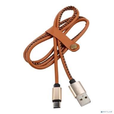 Rexant (18-1897) Кабель USB-A – Type-C, 2,1A, 1м, эко-кожа, коричневый