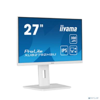 LCD Iiyama 27" XUB2792HSU-W6 белый {IPS 1920х1080 100Hz 0.4ms 250cd 178/178 1300:1  HDMI2.0 DisplayPort1.2 4xUSB3.2 2x2W HAS Pivot}