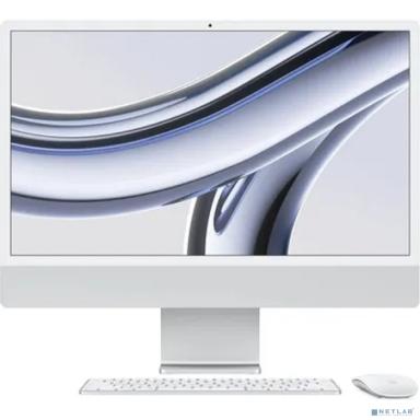 Apple iMac 24 2023 [Z19E000Y4] (КЛАВ.РУС.ГРАВ.) Silver 24" Retina 4.5K {Apple M3 8C CPU 10C GPU/16GB/512GB SSD/Ethernet(RJ-45)/без переходника на EU арт.11007065}