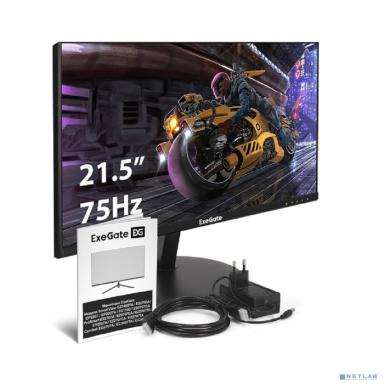 LCD ExeGate 21.5" EP2207A SmartView черный {IPS LED Grade A+, FHD, 1920x1080 75hz 5ms 16:9 250cd 1000:1 178/178 D-Sub HDMI DisplayPort Speakers VESA регулировка наклона экрана} [EX295590RUS]