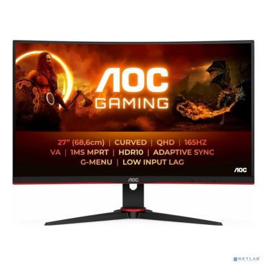 LCD AOC 27" CQ27G2SE Black-Red {VA curved 2560x1440 165Hz 1ms 178/178 250cd 2xHDMI2.0 DisplayPort1.4 высота}