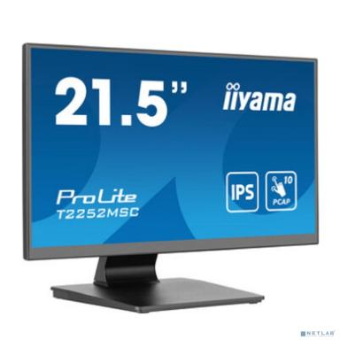 LCD Iiyama 21.5" T2252MSC-B2 TOUCH черный {IPS 1920x1080 60Hz 5ms 250cd HDMI DisplayPort USB M/M}