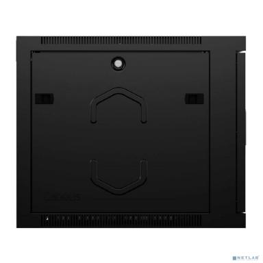 Cabeus SH-05F-15U60/60-R-BK Шкаф телекоммуникационный настенный разобранный 19" 15U 600x600x769mm (ШхГхВ) дверь стекло, цвет черный (RAL 9004)