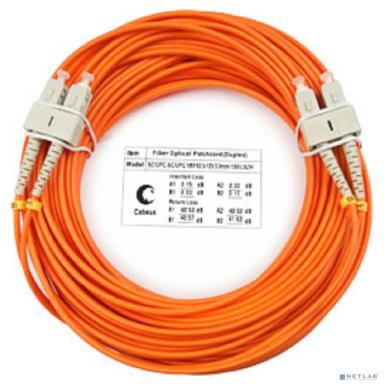 Cabeus FOP-62-SC-SC-20m Шнур оптический duplex SC-SC 62,5/125 mm 20м LSZH
