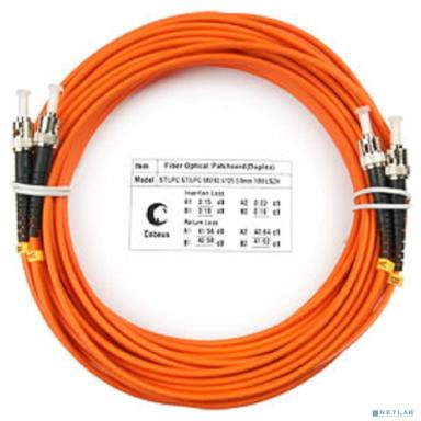 Cabeus FOP-62-ST-ST-10m Шнур оптический duplex ST-ST 62,5/125 mm 10м LSZH