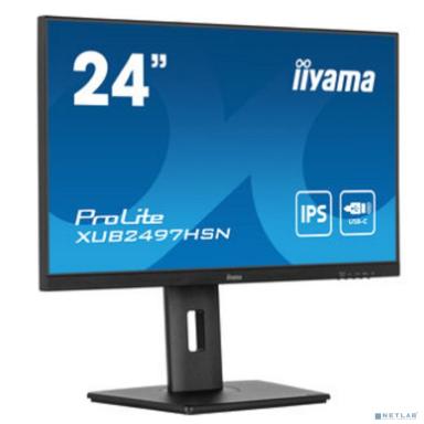 LCD IIYAMA 23.8" XUB2497HSN-B1 {IPS 1920x1080 100hz 1ms 178/178 250cd 1300:1 8bit(6bit+FRC) HDMI DisplayPort(in/out) 3xUSB3.2 USB-C3.2 RJ-45 2x2W Pivot VESA}