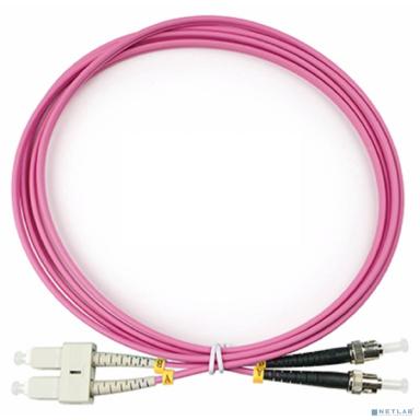 Cabeus FOP-50-OM4-SC-ST-2m Шнур оптический duplex SC-ST 50/125 mm OM4 2м LSZH