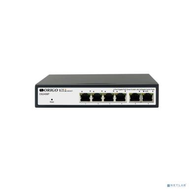 ORIGO OS2406P/60W/A1A Настраиваемый L2 PoE-коммутатор 4x1000Base-T PoE+, 2x1000Base-T, PoE-бюджет 60 Вт