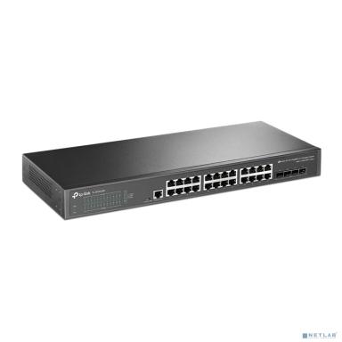Коммутатор/ JetStream™ 24-port Pure-Gigabit L2+ Managed Switch, 24 10/100/1000Mbps RJ45, 4*10G SFP+ Slots EUplug