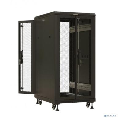 Шкаф коммутационный Hyperline (TTBR-4266-DD-RAL9004) напольный 42U 600x600мм пер.дв.перфор. задн.дв.перфор. 2 бок.пан. 800кг черный 510мм 2055мм IP20 сталь
