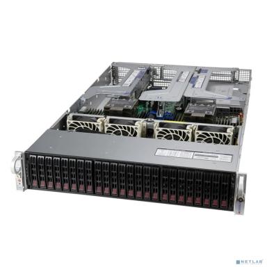 Платформа системного блока SuperMicro SYS-220U-TNR 2U, 2xLGA4189 (up to 270W), iC621A (X12DPU), 32xDDR4, 24x2.5 SAS/SATA (22xNVME Gen4 (opt)), 1x PCIE 4.0x16 (75W), 4x PCIE 4.0x8 LP (25W), 1x PCIE 4.0