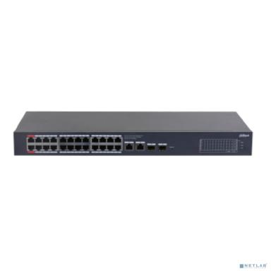 DAHUA DH-CS4228-24GT-240 24-портовый гигабитный PoE коммутатор с функцией облачного управления, 24xRJ45 1Gb PoE, 2xRJ45 1Gb uplink, 2xSFP 1Gb; суммарно 240Вт, коммутация 56 Гбит/с, MAC-таблица 8К