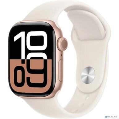 Apple Watch Series 10 A2999 46мм OLED корп.роз.зол Sport Loop рем.белый р.бр.:S/M  [MWWT3LW/A]